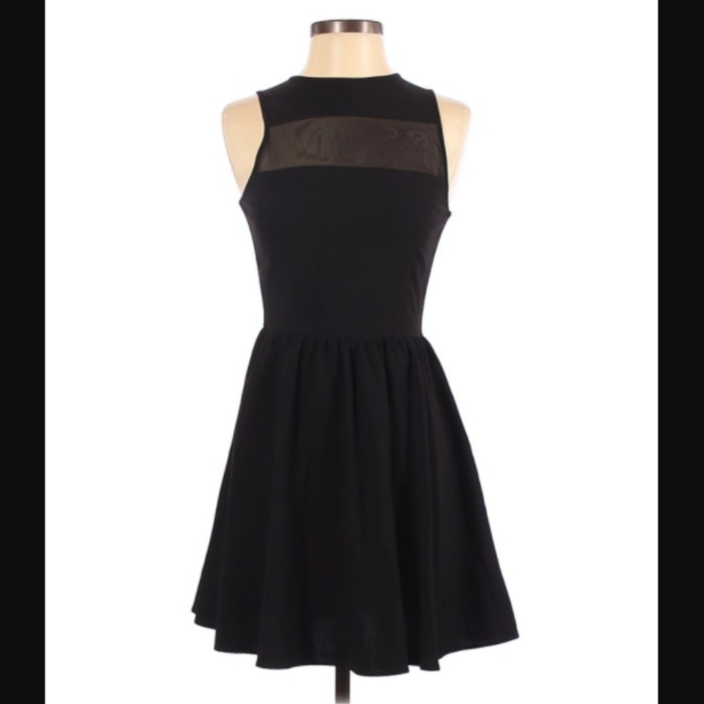 Skater dress with mesh detail